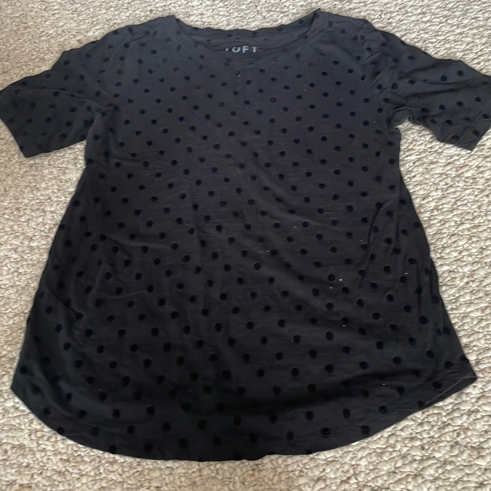 Black polka dot t-shirt from Loft- extra small